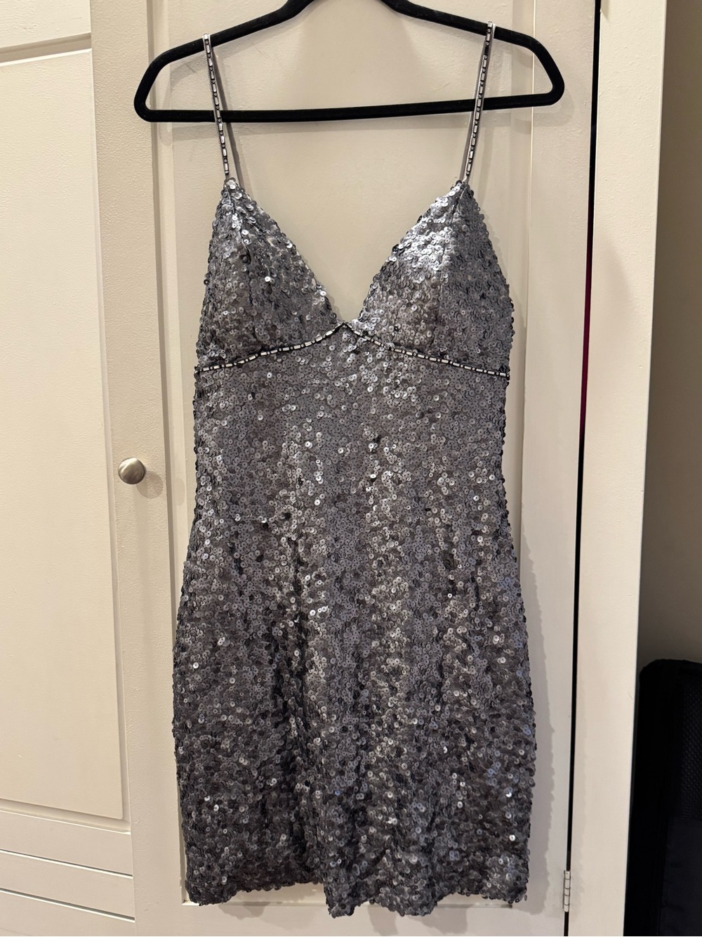 Alberto Makali Silver Sequin Mini Dress